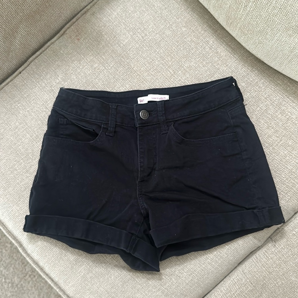 SO black denim shorts
